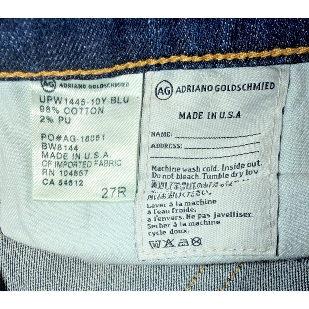 AG Adriano Goldschmied Ankle Stilt Low Rise Cigarette Jeans 4/27R - Picture 3 of 9